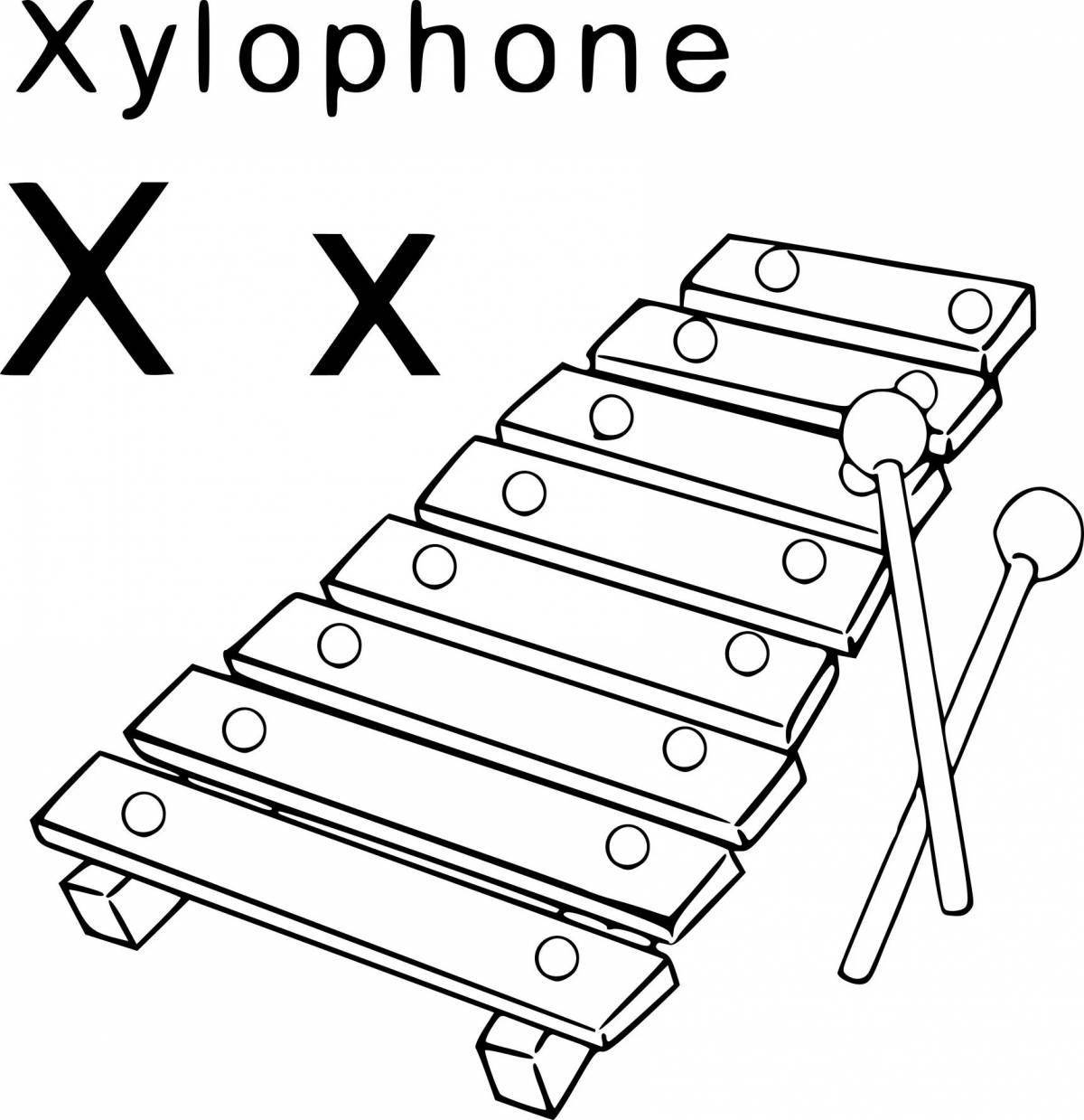 Xylophone glitter coloring book for little ones