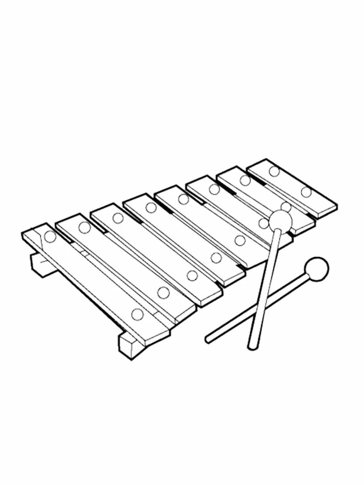Amazing xylophone coloring pages for kids