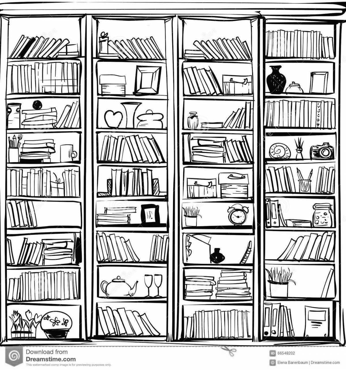 Adorable coloring bookshelf