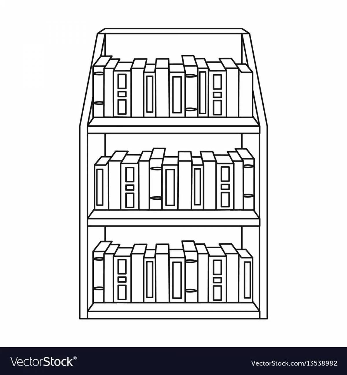 Fancy bookcase coloring page