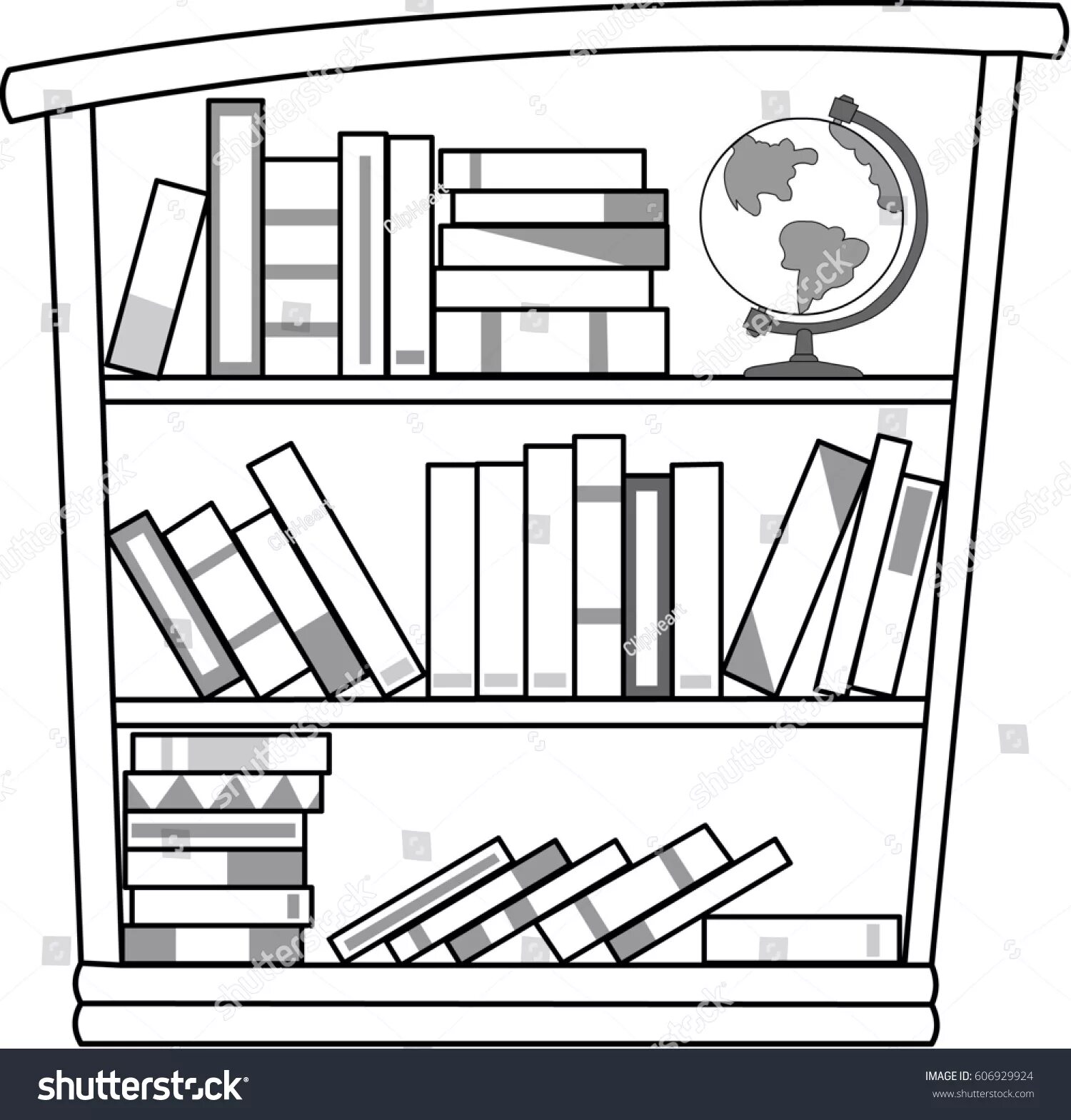 Grand bookcase coloring page