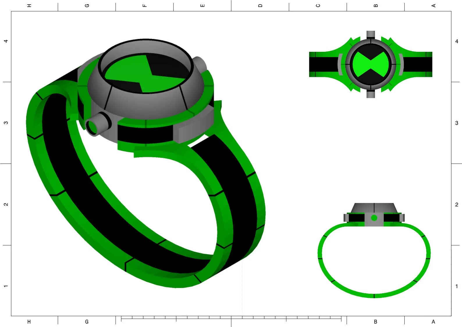 Luminous ben 10 omnitrix coloring page