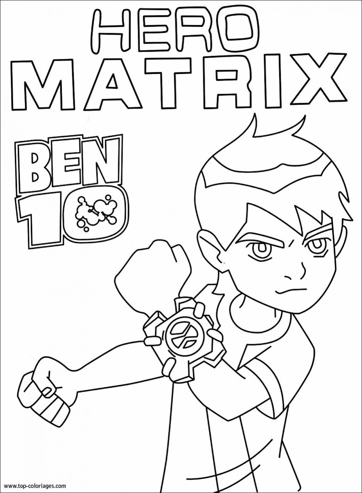 Coloring book glowing ben 10 omnitrix