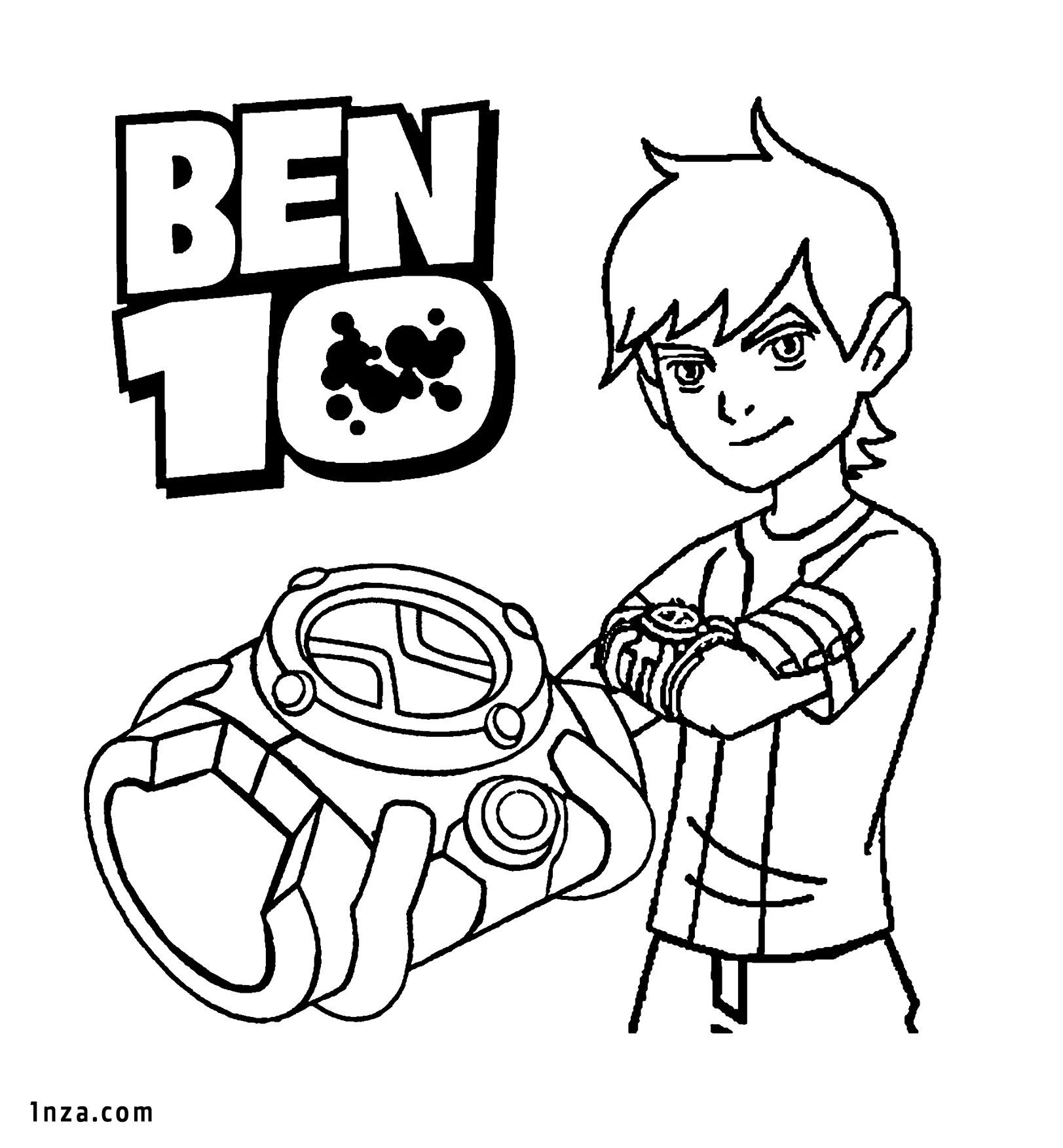 Ben 10 omnitrix coloring page filled with colors