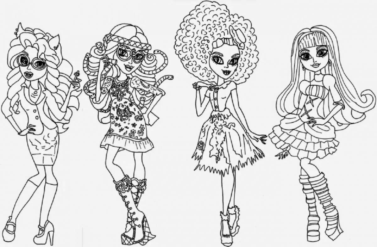 Amazing cave club dolls coloring page