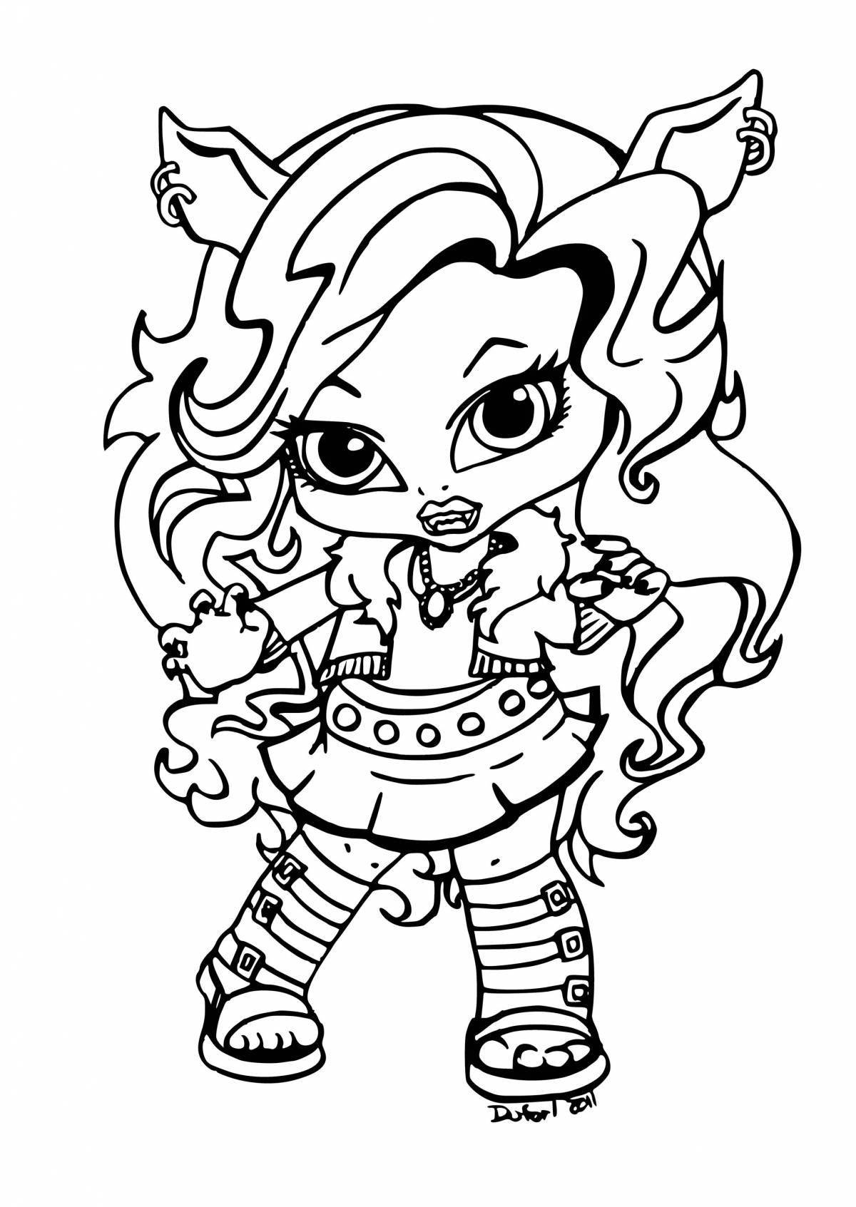 Adorable cave club doll coloring book