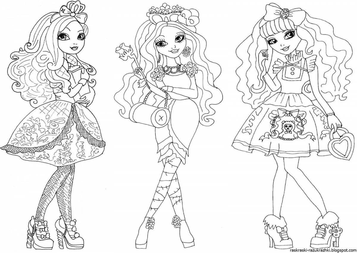 Dazzling cave club doll coloring page