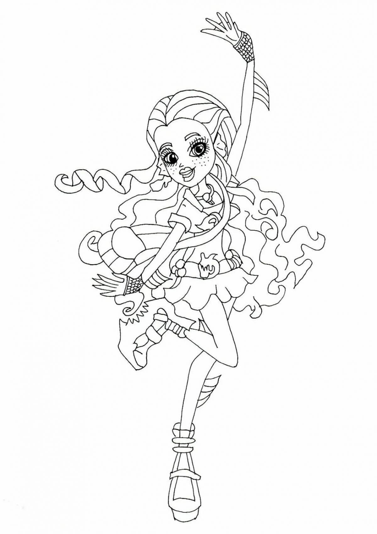Gorgeous Cave Club doll coloring page