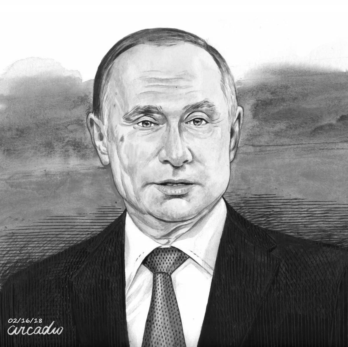 Luminous coloring Putin Vladimir Vladimirovich