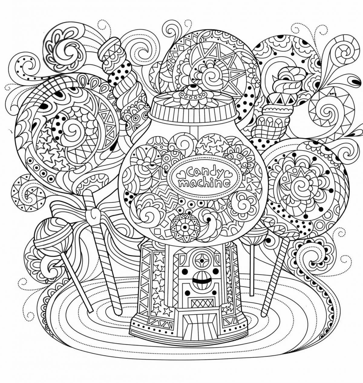 Stimulating anti-stress coloring book