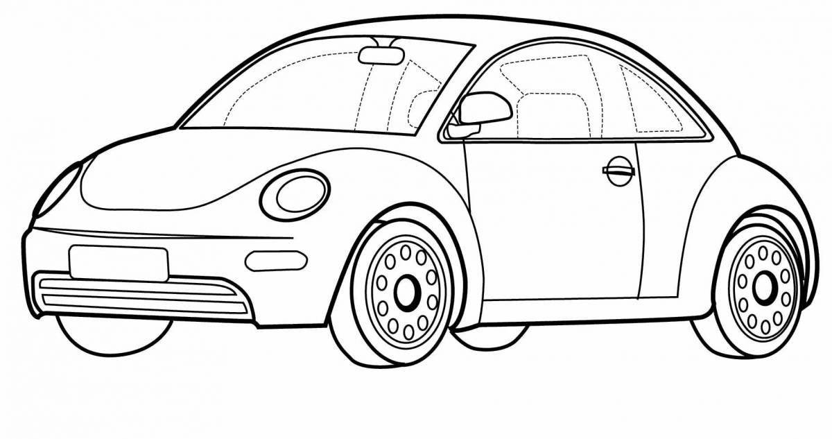 Fun coloring of 4 year old car