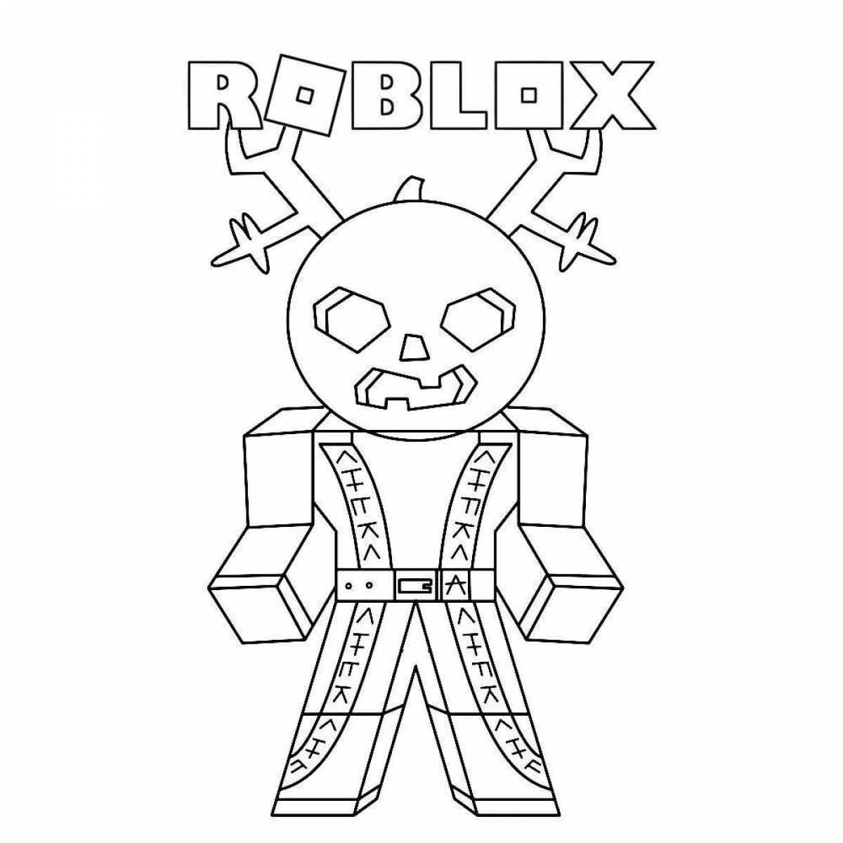 Joyful roblox characters coloring page