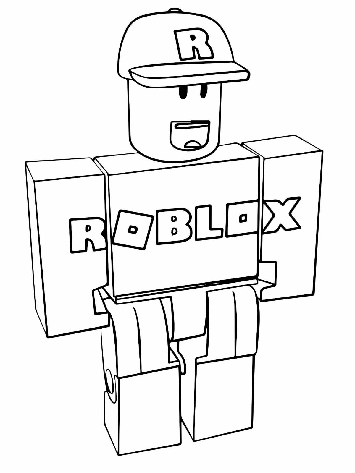 Roblox character coloring page with frenzied color