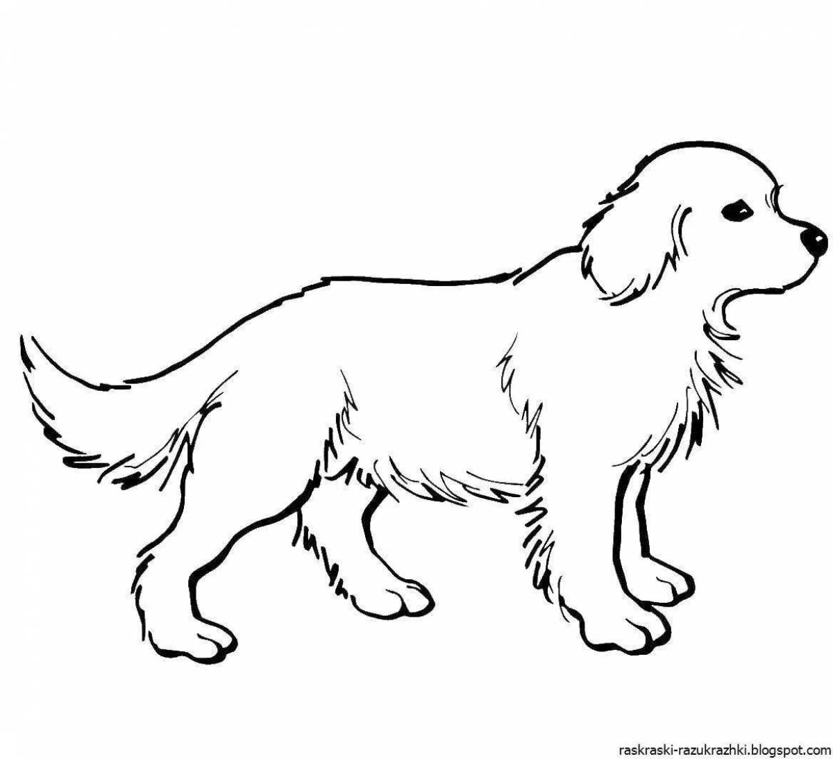 Нежная раскраска домашние животные собака