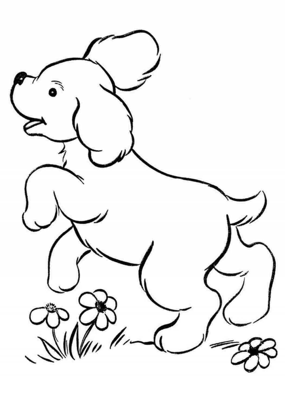 Friendly pet dog coloring book