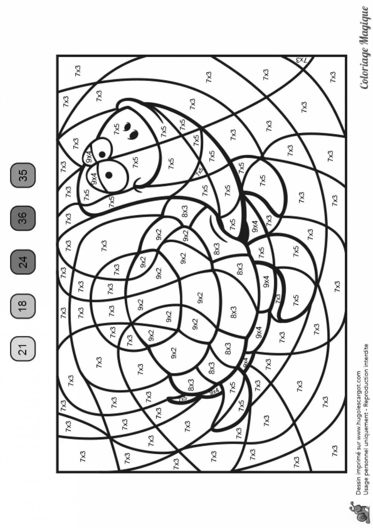 Увлекательная раскраска «умножение на числа»