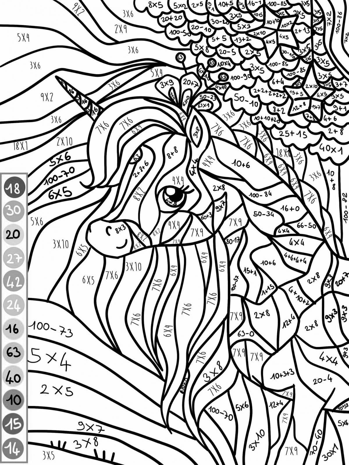 Live multiplication coloring page