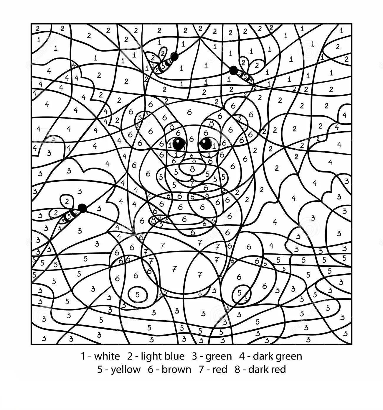 Раскраска «динамическое цветное умножение по числам»