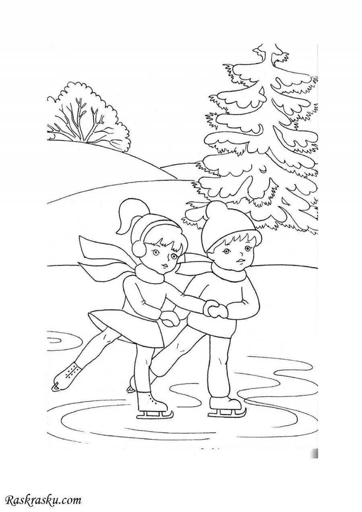 Crazy winter coloring book