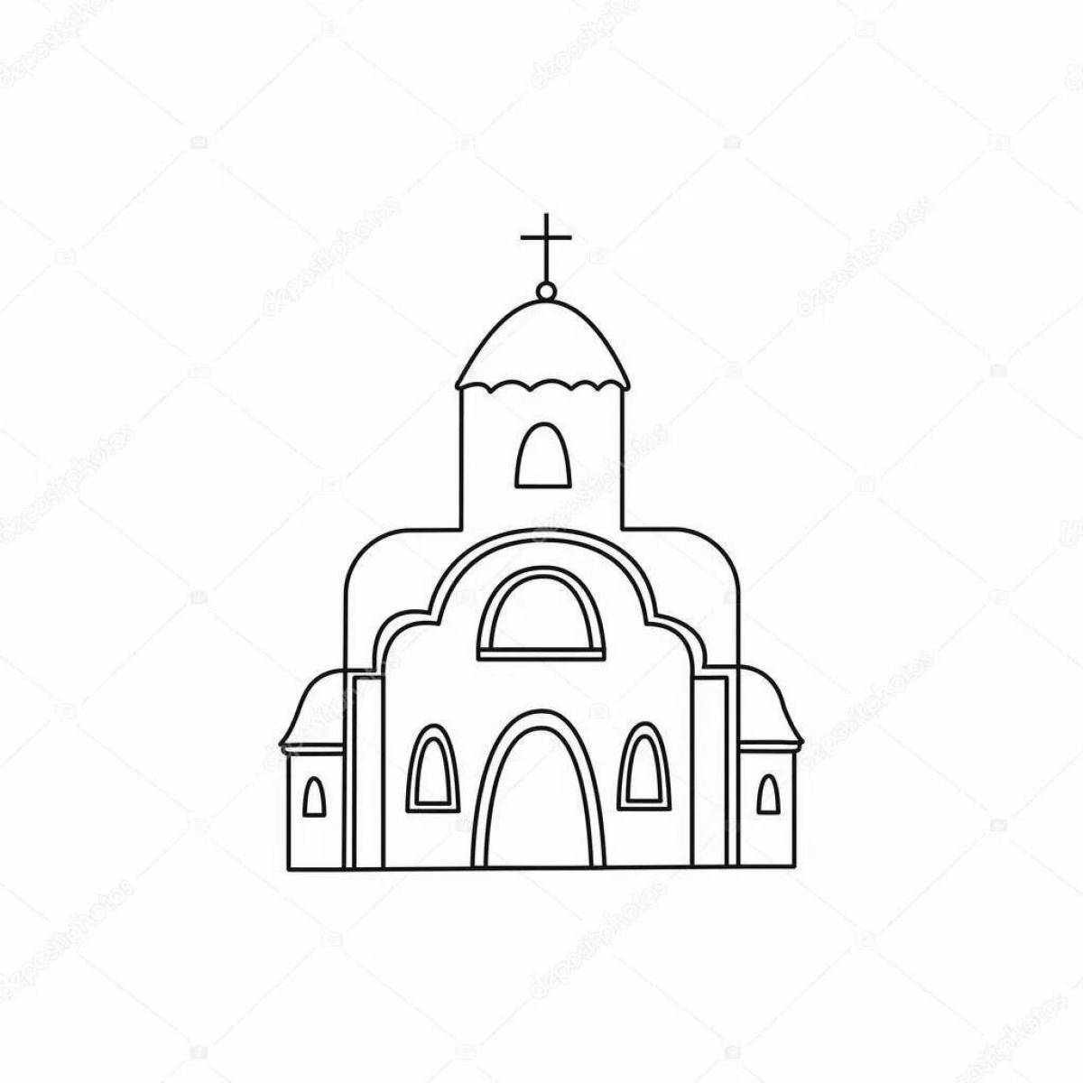 Coloring page exquisite church with domes