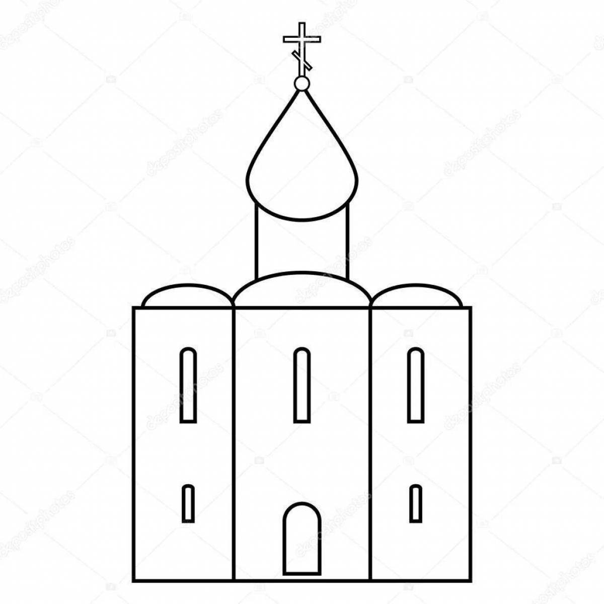 Coloring page royal church with domes