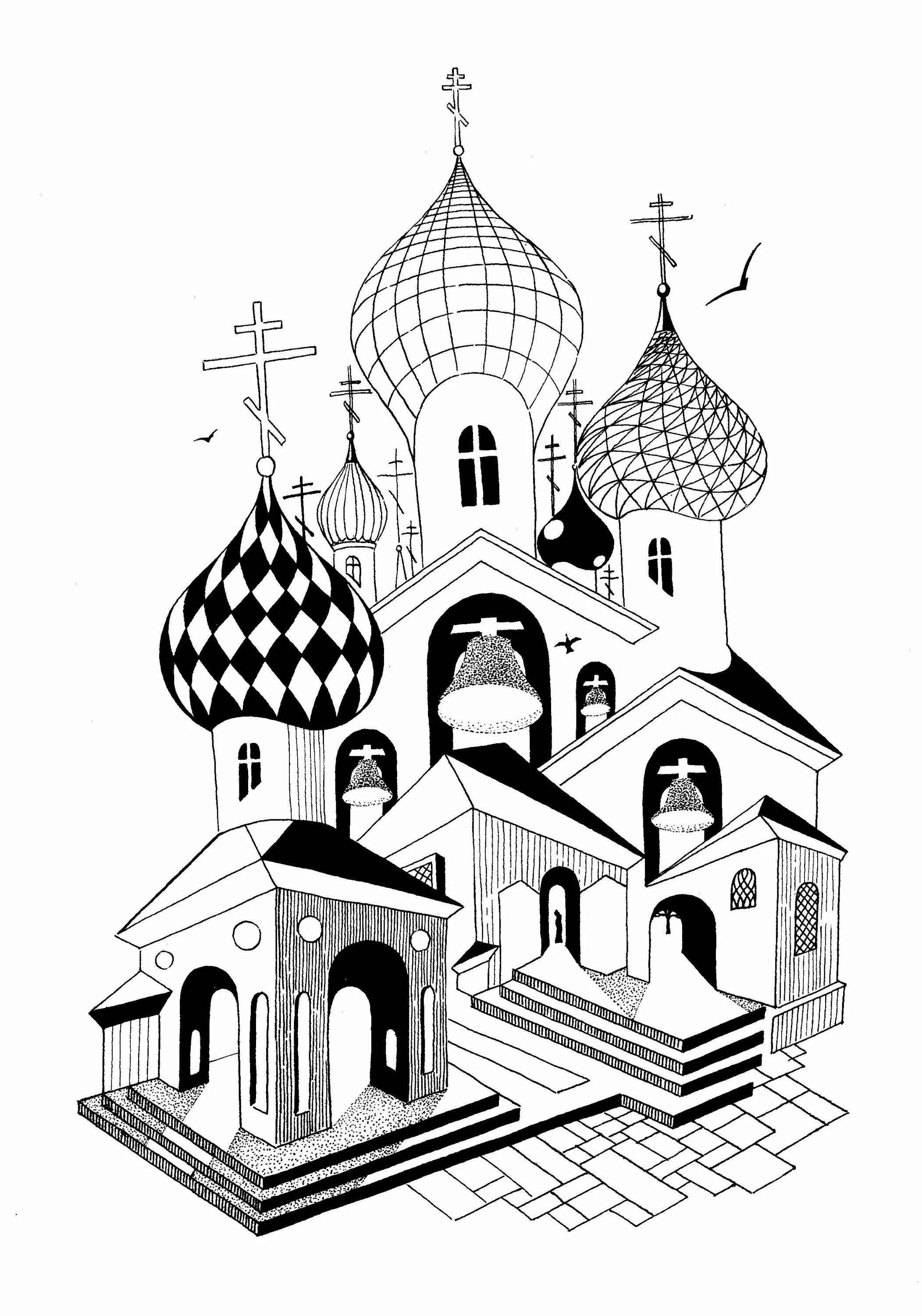 Церковь с куполами #16