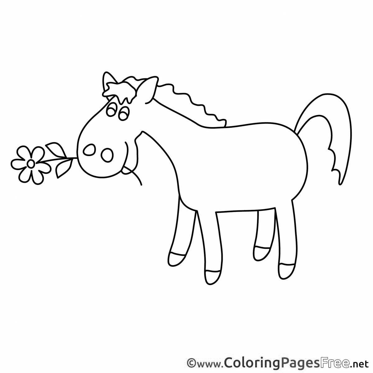 Playful blue tractor animals coloring book