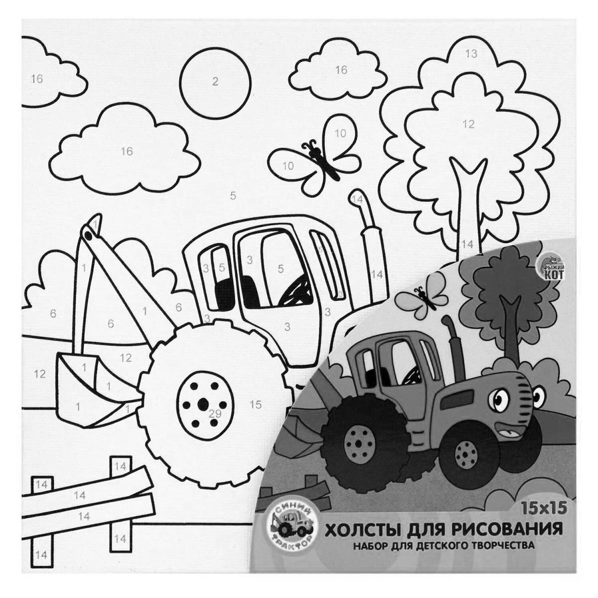 Violent blue tractor animals coloring book