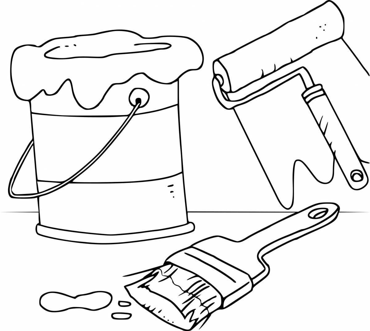 Crazy tools coloring page
