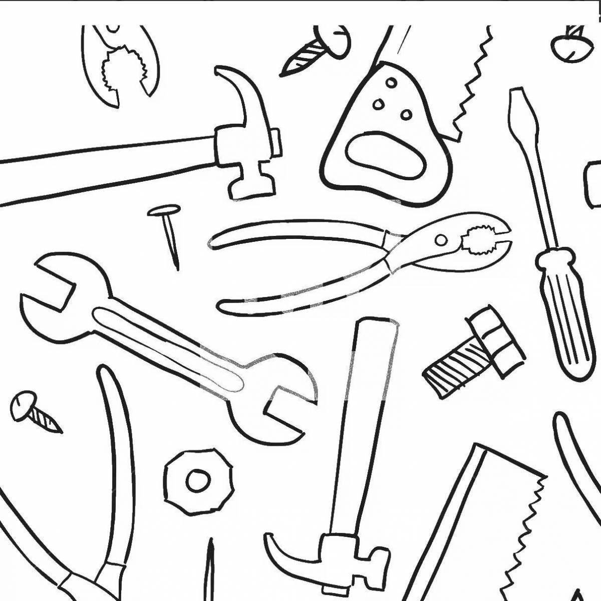 Color-vibrant tools coloring page