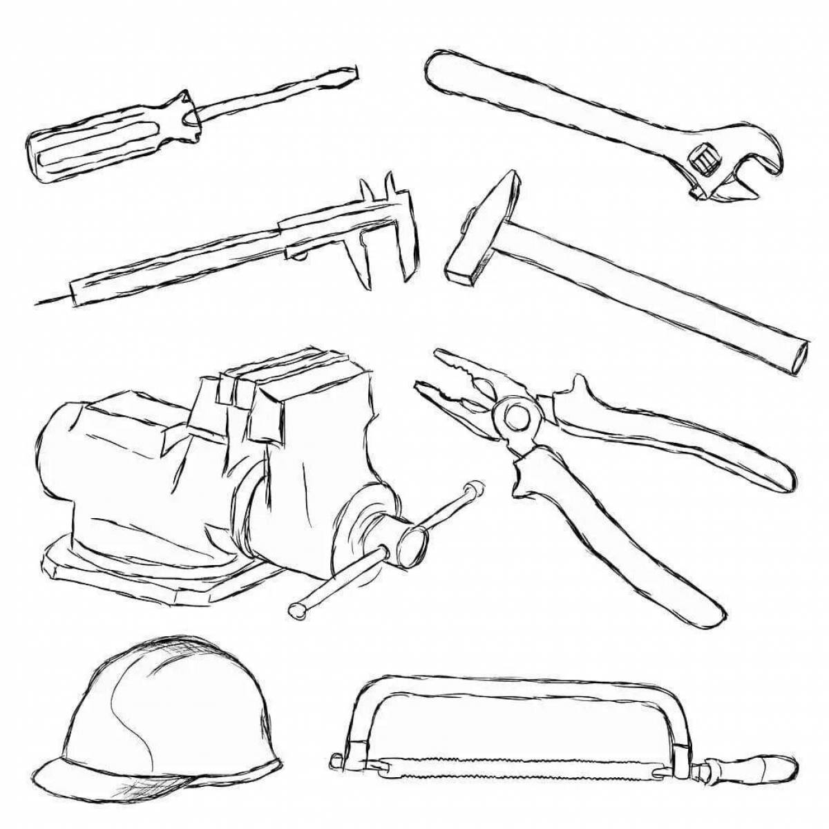 Color-lush tools coloring page