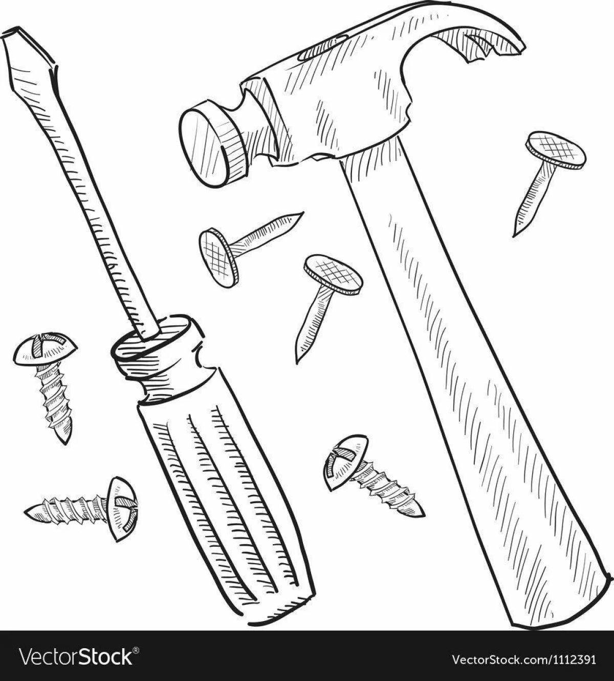 Coloring page of twinkling instrument colors