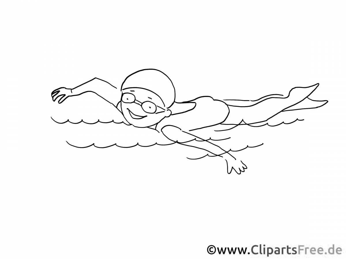 Great swimming coloring page for minors