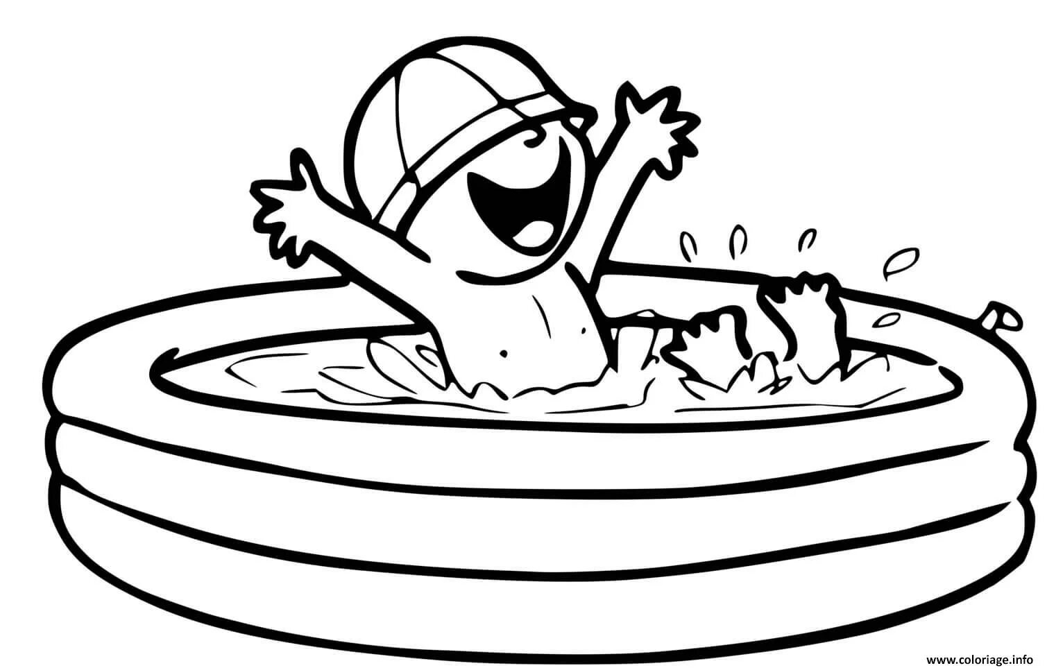 Refreshing swimming coloring page for kids
