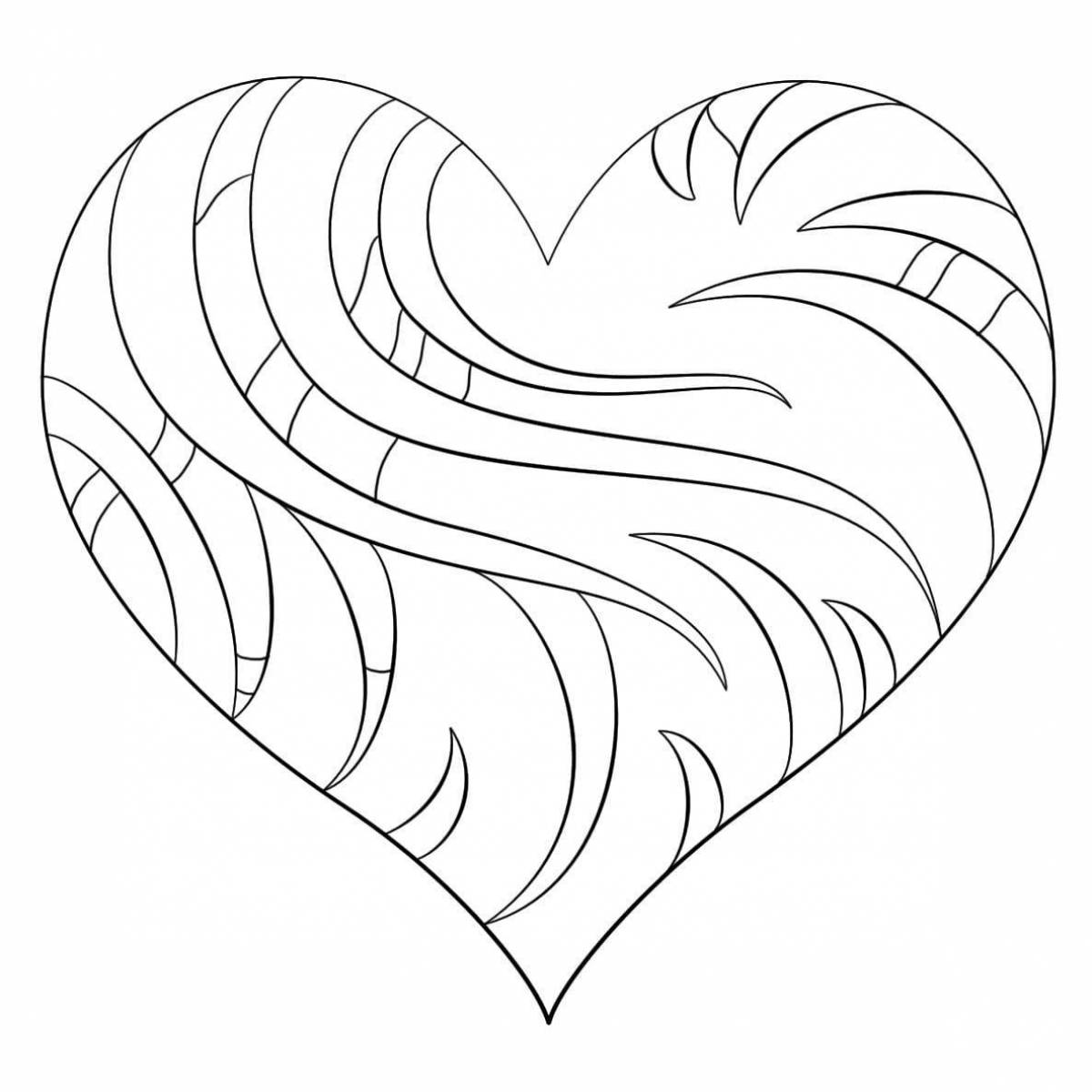 Funny heart coloring page