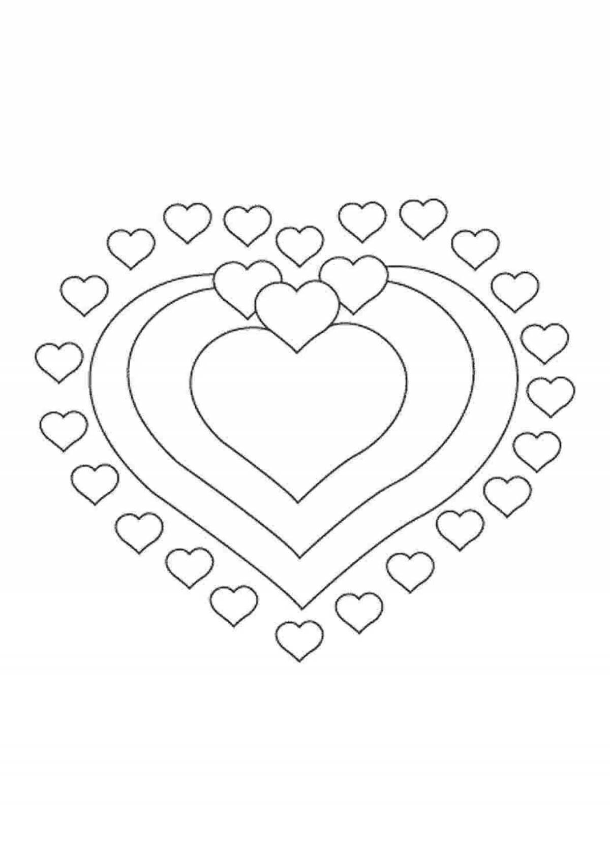Coloring page festive heart