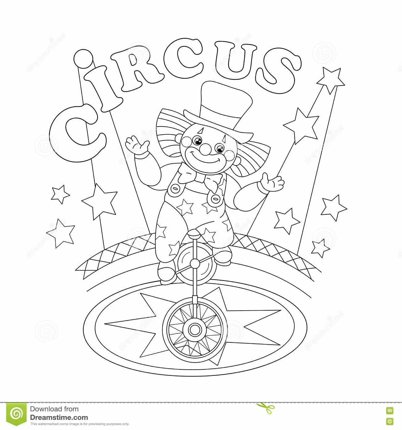 Exotic circus coloring page