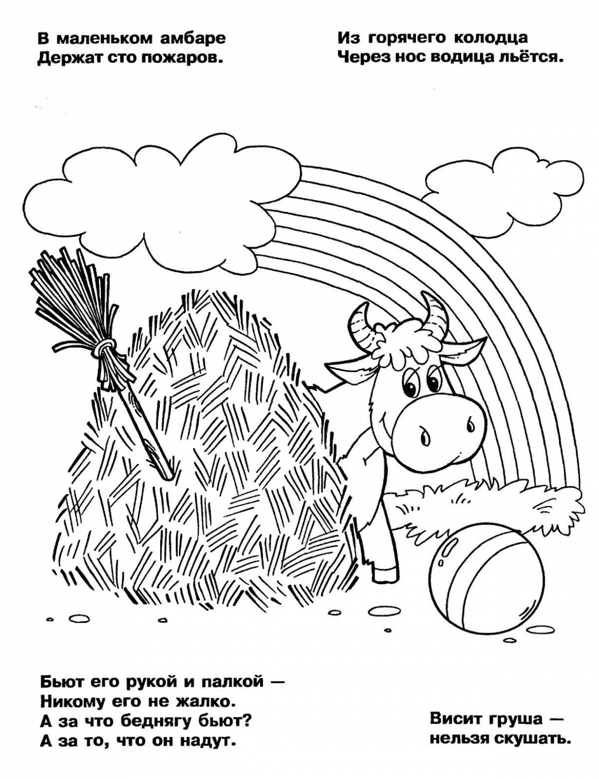 Coloring pages for kids jovial hay