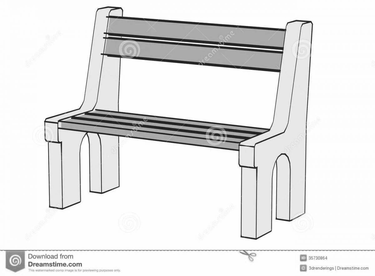 Fun coloring bench for kids