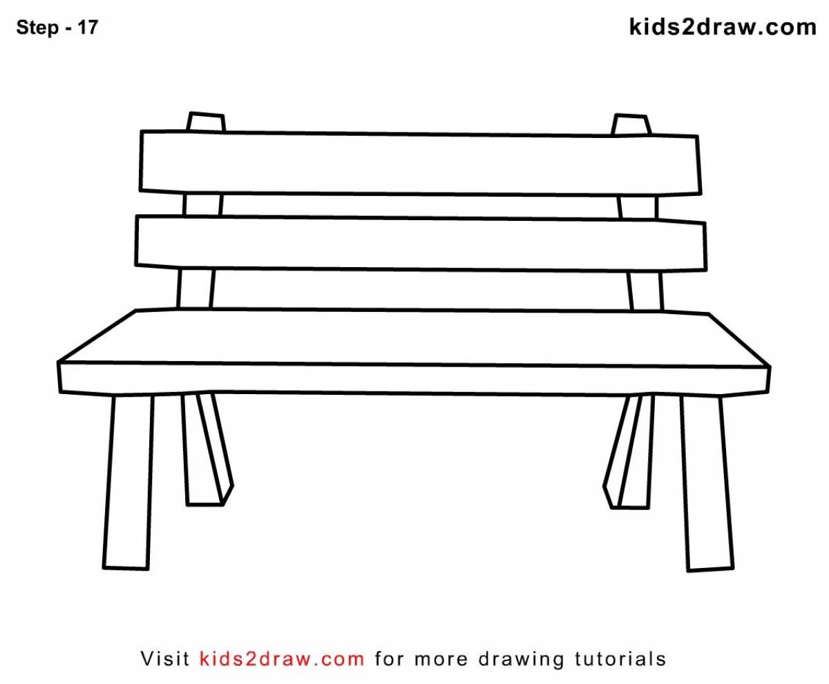 Fashion coloring bench for kids
