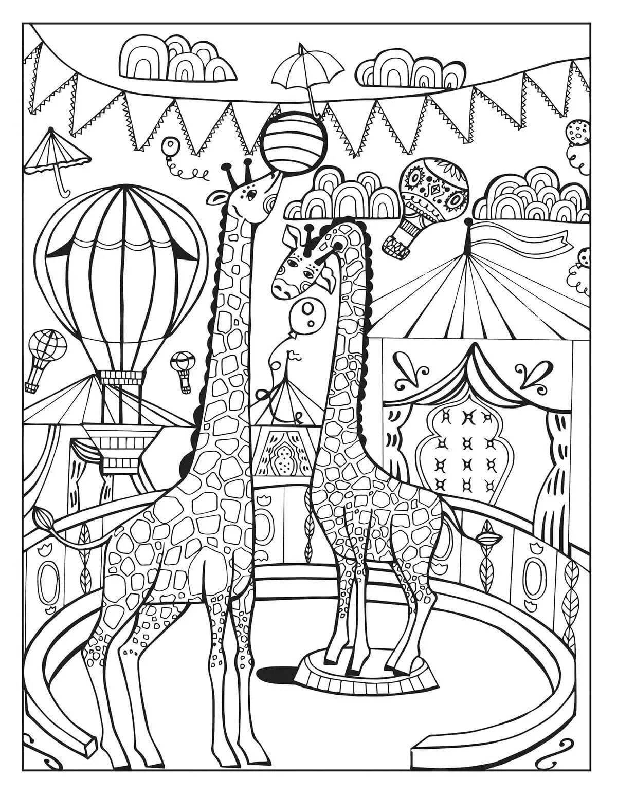 Colorful circus performer coloring page