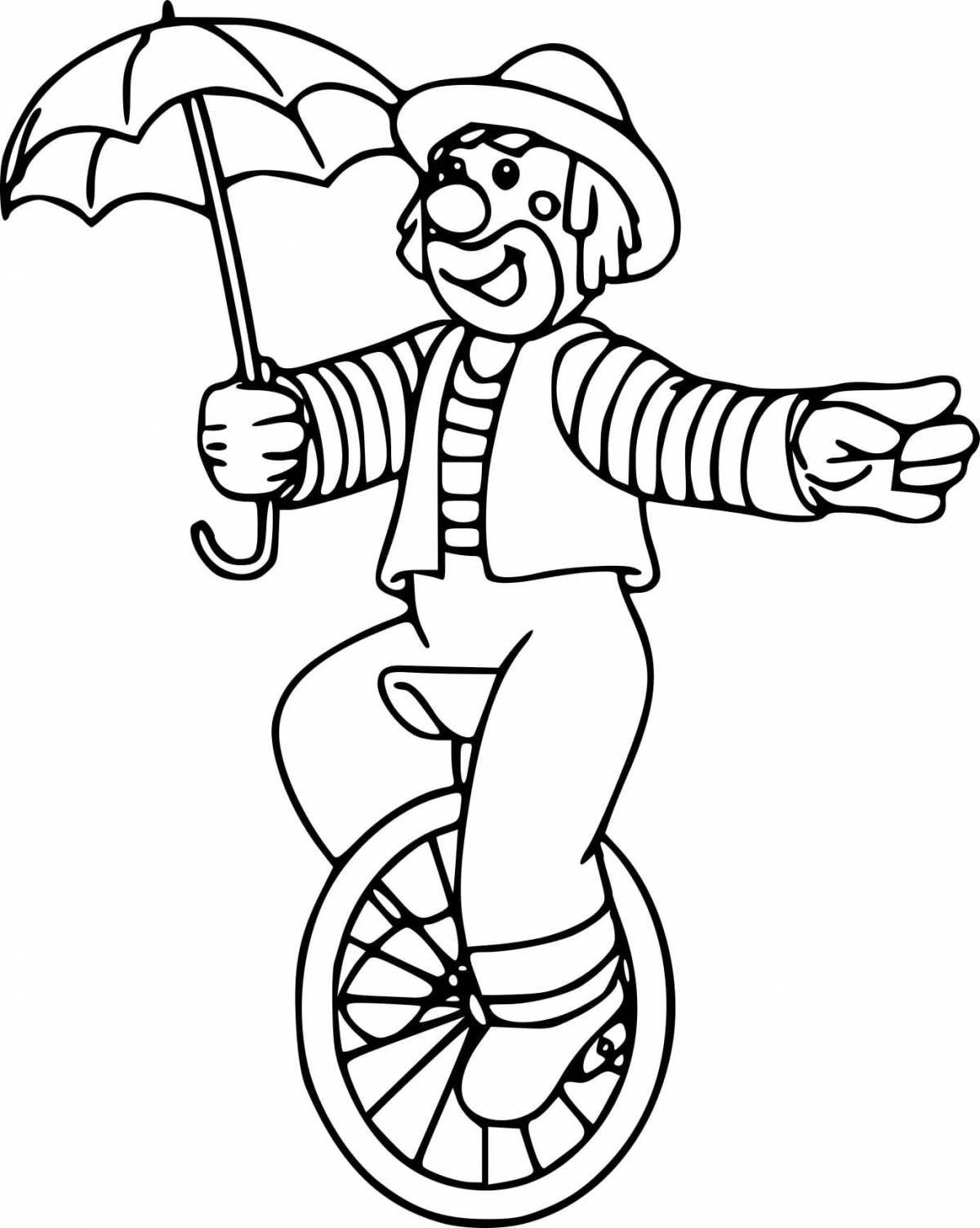 Coloring page mesmerizing circus performer