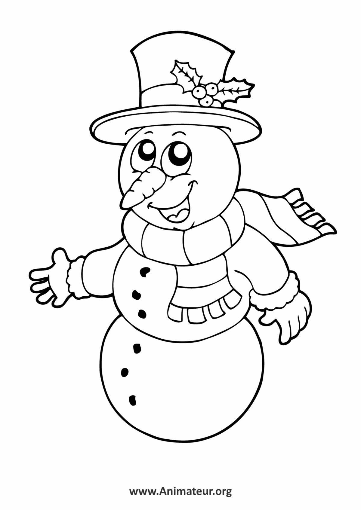 Radiant coloring page ice skating snowman