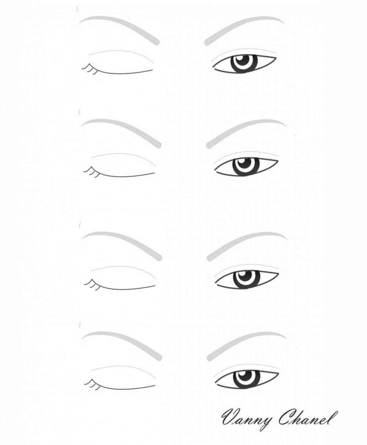 Eye-illuminating coloring page eyes for makeup