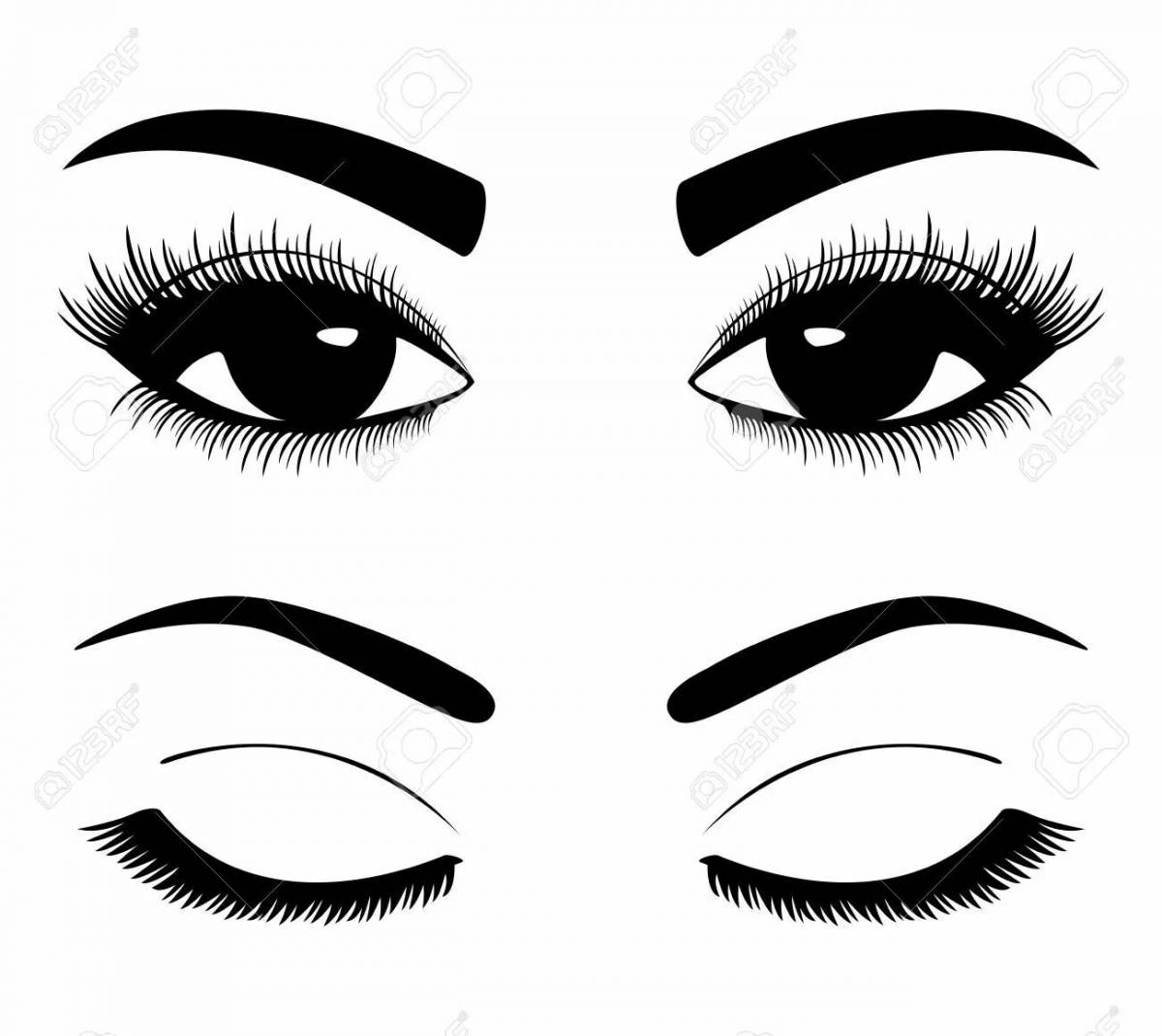 Eye-glamourizing coloring page eyes for makeup