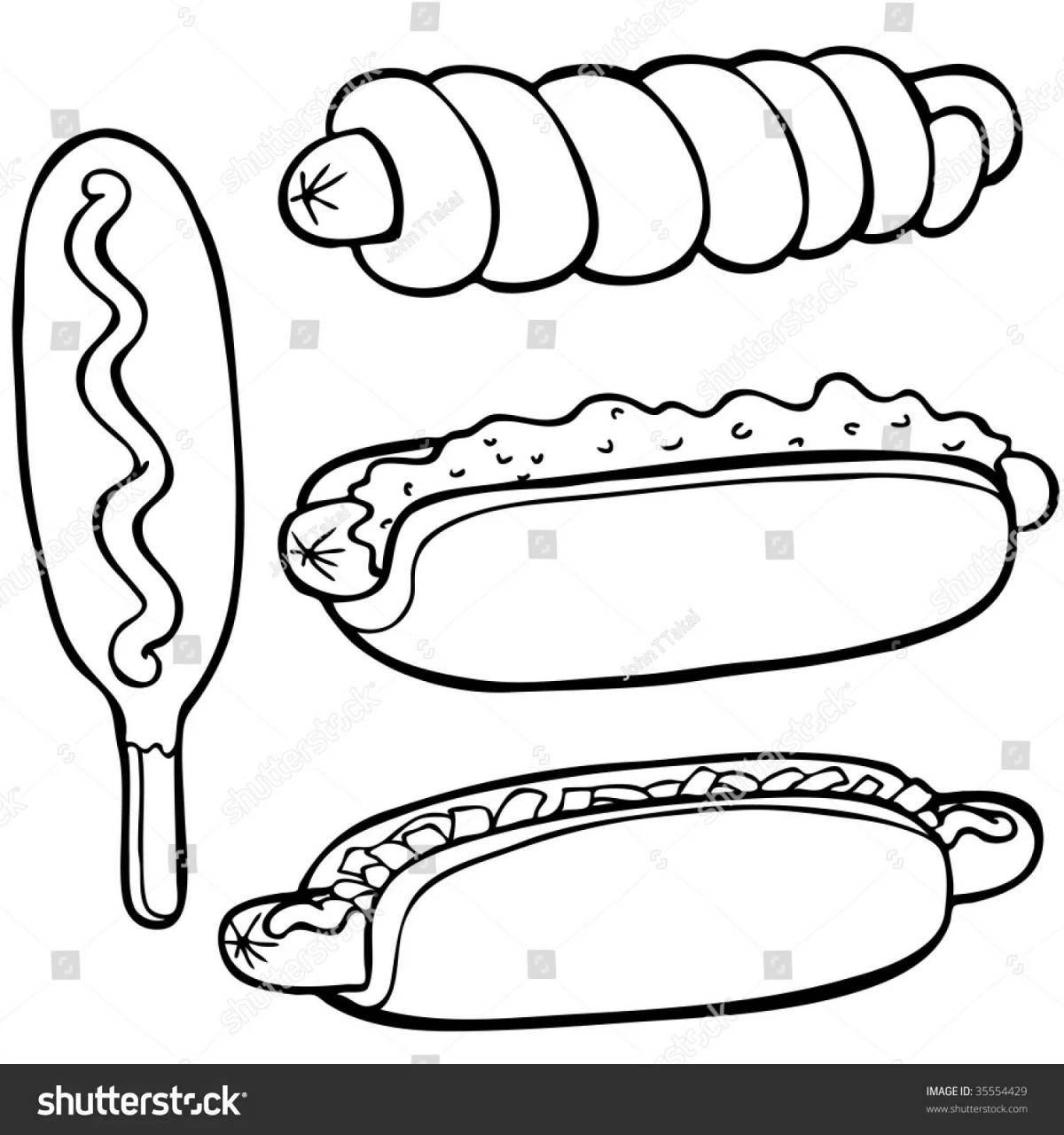 Funny sausage coloring book for kids