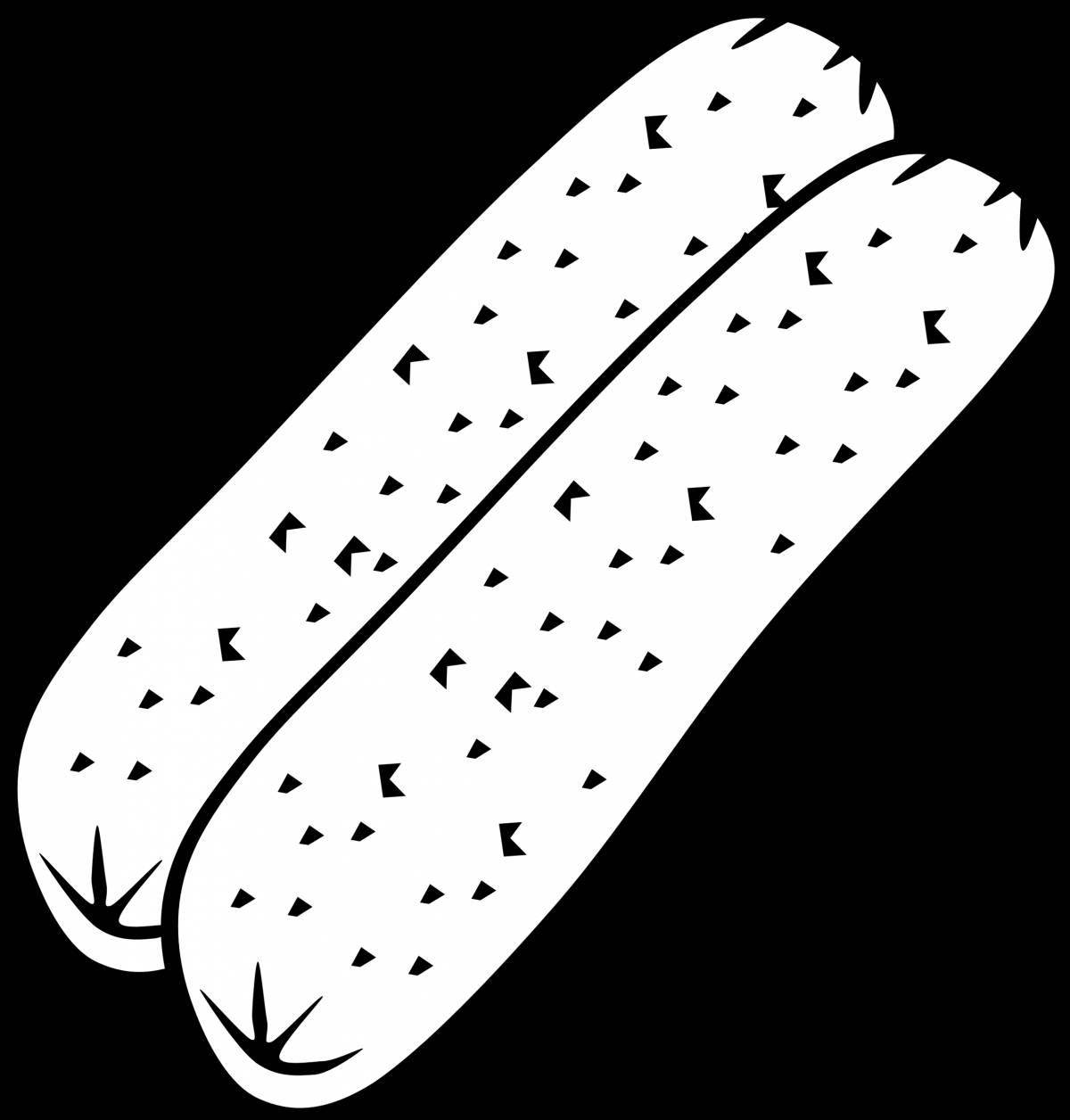 Adorable sausage coloring book for kids