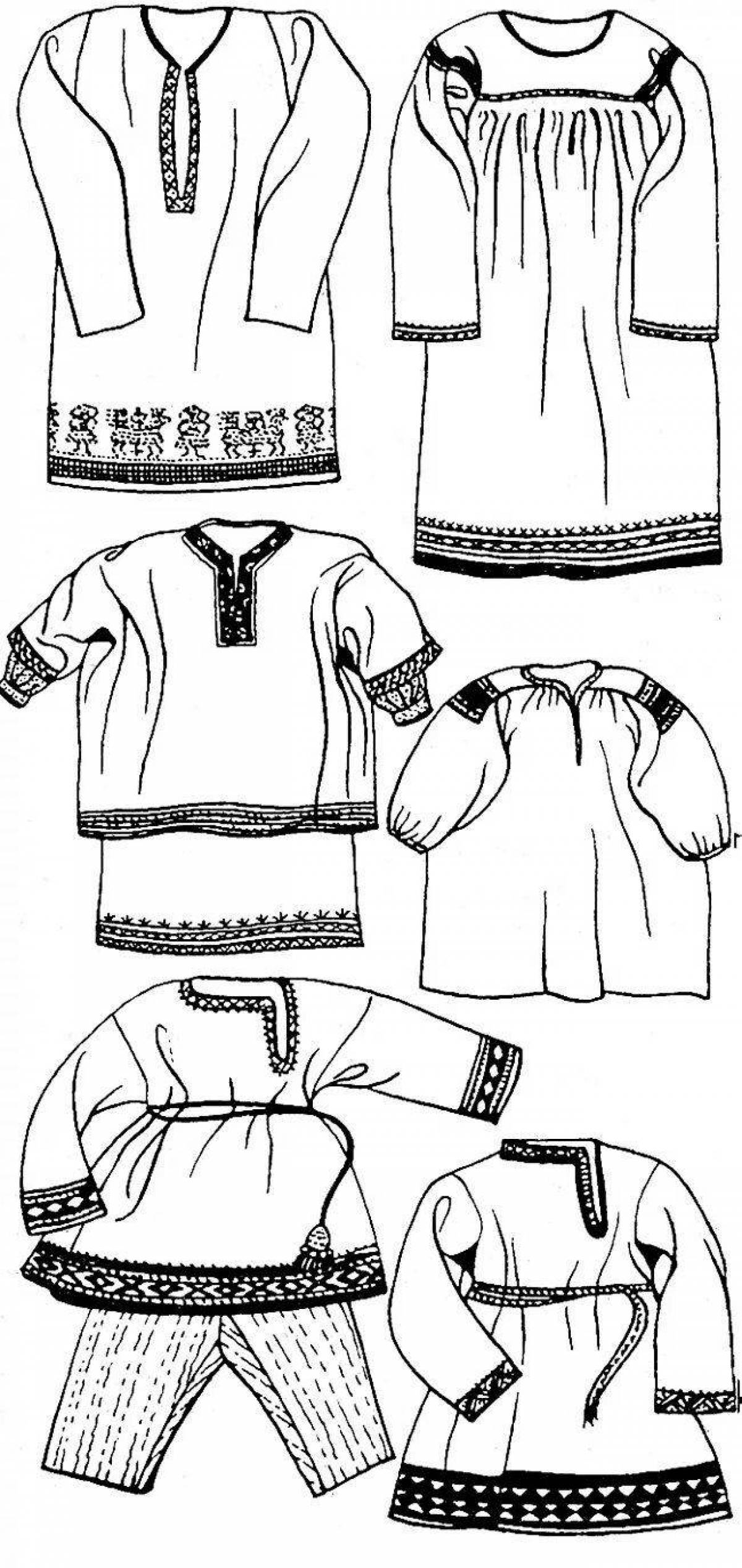 Charming Russian folk coloring shirt