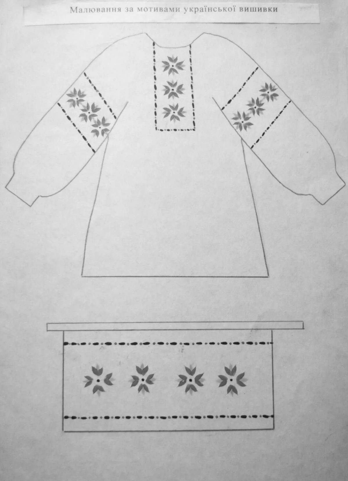 Artistic Russian folk coloring shirt