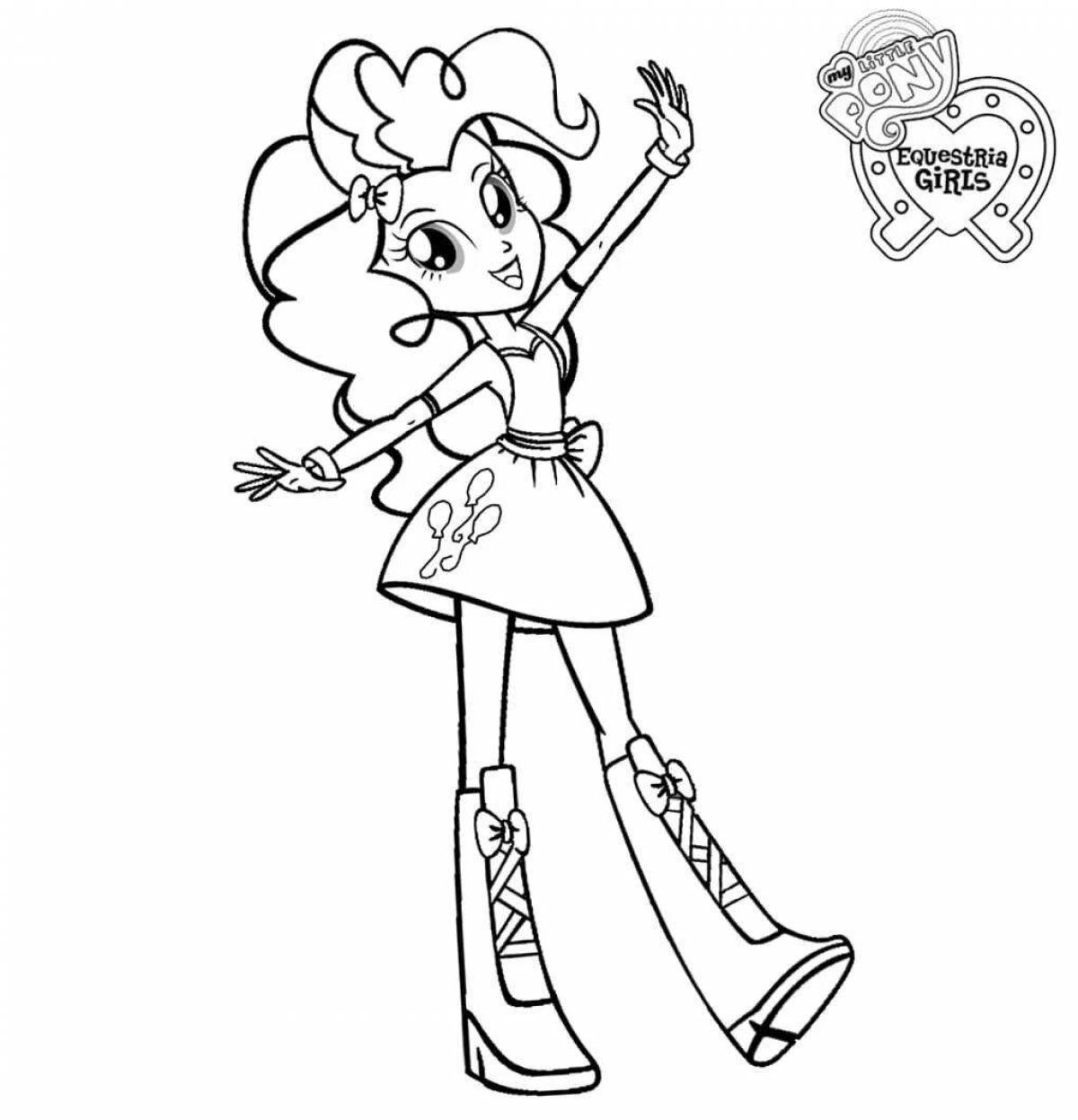 Coloring book exciting pinkie pie